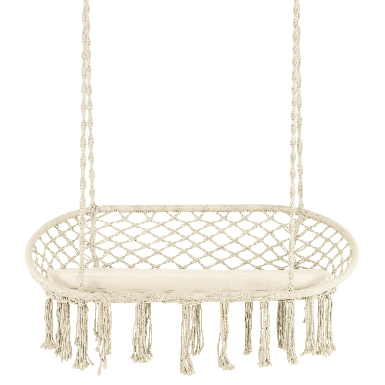 Tangkula 2-Person Hammock Chair, Hanging Hammock Macrame Swing